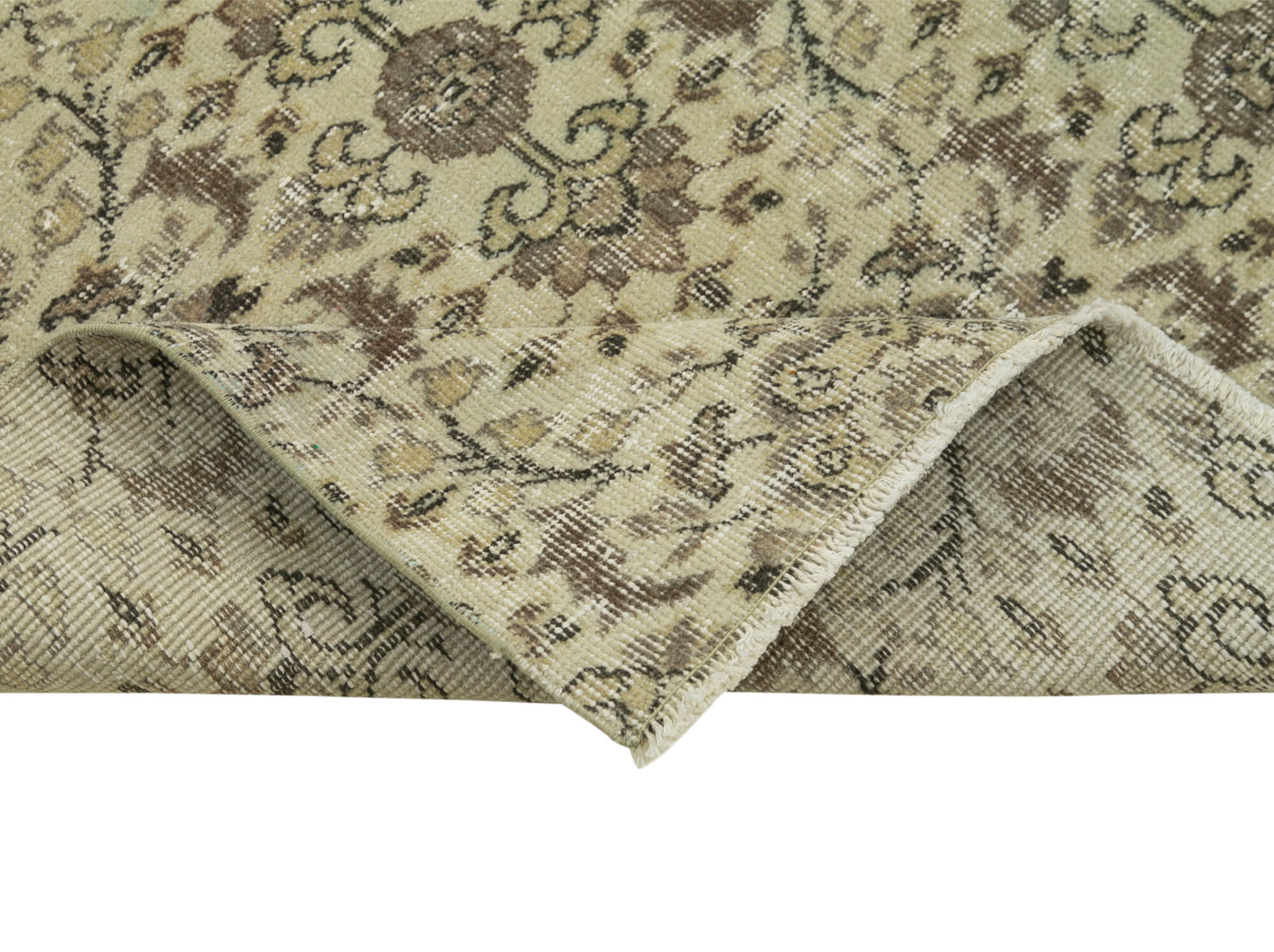 Handmade Vintage Area Rug | Traditional Vintage Carpet, Overdyed Wool Rug for Rustic Home Decor