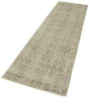 Handmade Area Rug – Overdyed Wool Carpet 2'8'' x 10'0'' | Vintage Cotton Rug