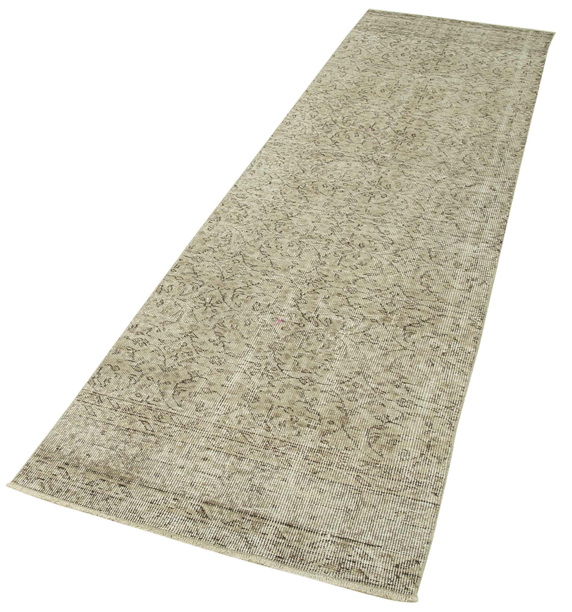 Handmade Area Rug – Overdyed Wool Carpet 2'8'' x 10'0'' | Vintage Cotton Rug
