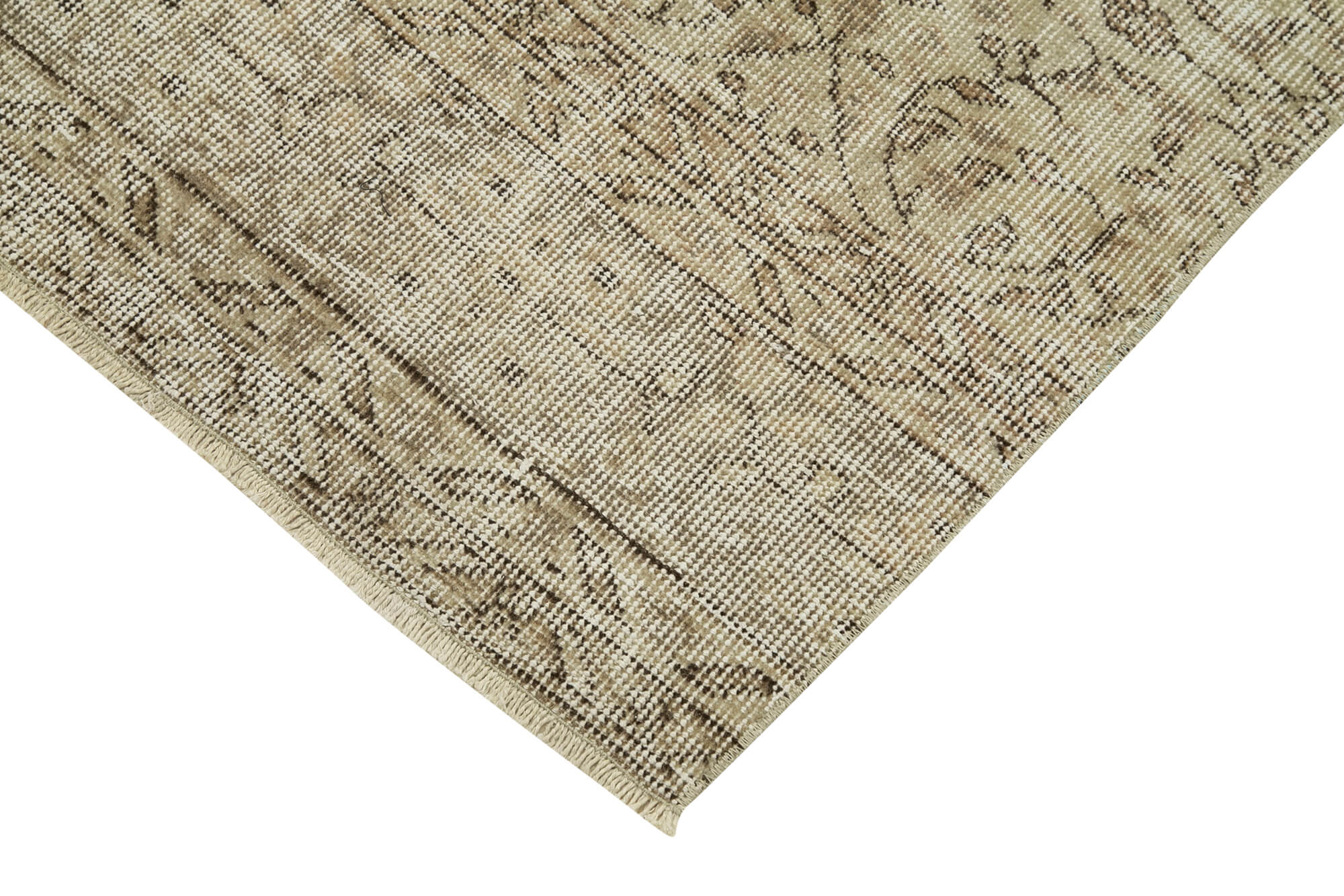 Handmade Area Rug – Overdyed Wool Carpet 2'8'' x 10'0'' | Vintage Cotton Rug