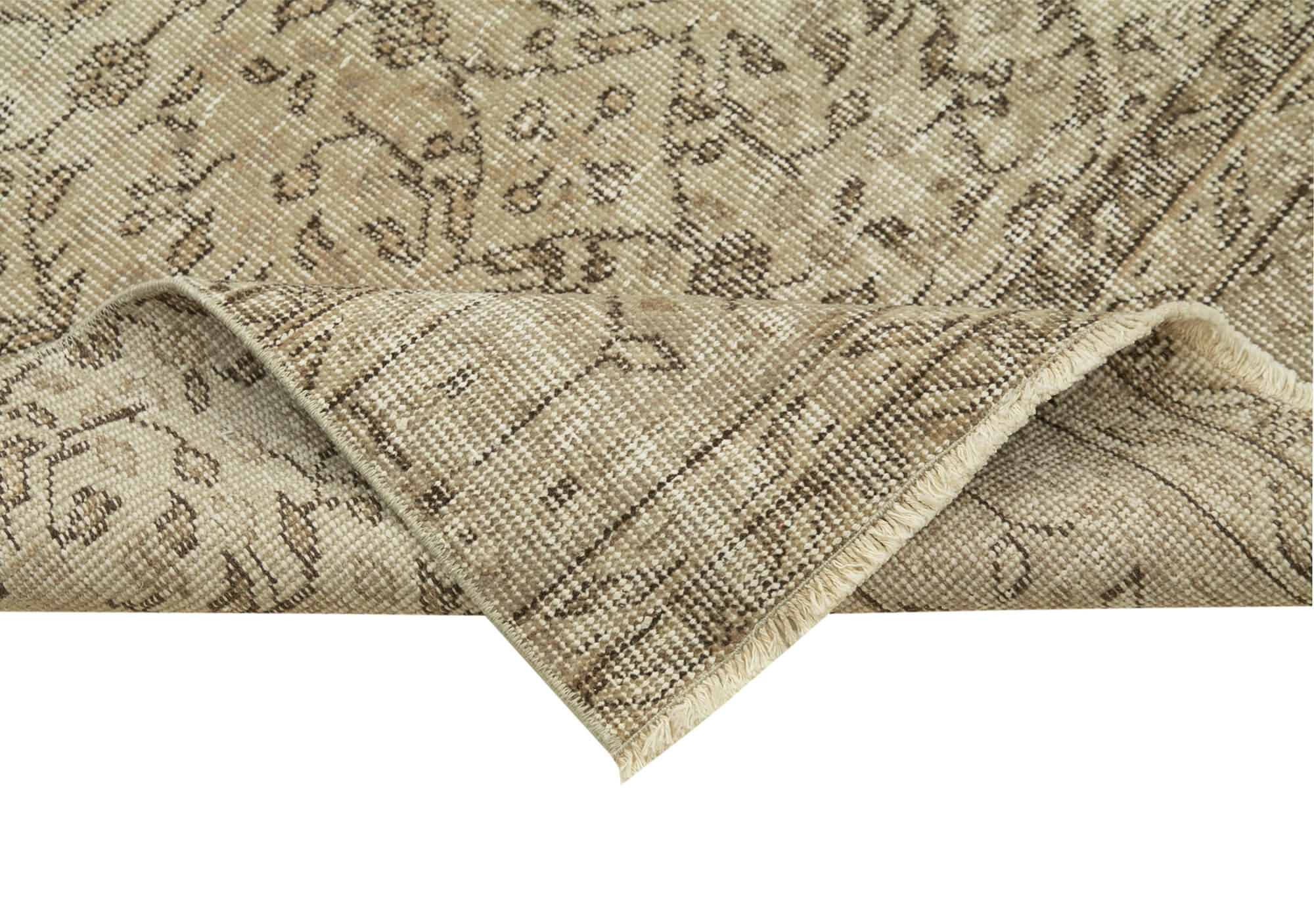 Handmade Area Rug – Overdyed Wool Carpet 2'8'' x 10'0'' | Vintage Cotton Rug