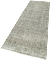 Handmade Wool Area Rug – Overdyed Grey Turkish Vintage Carpet 2'11''x9'11''