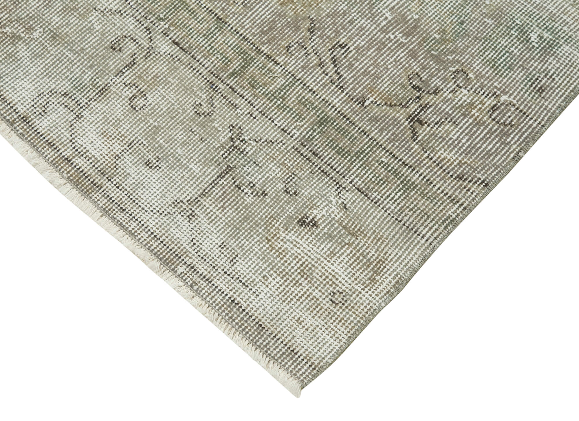 Handmade Wool Area Rug – Overdyed Grey Turkish Vintage Carpet 2'11''x9'11''
