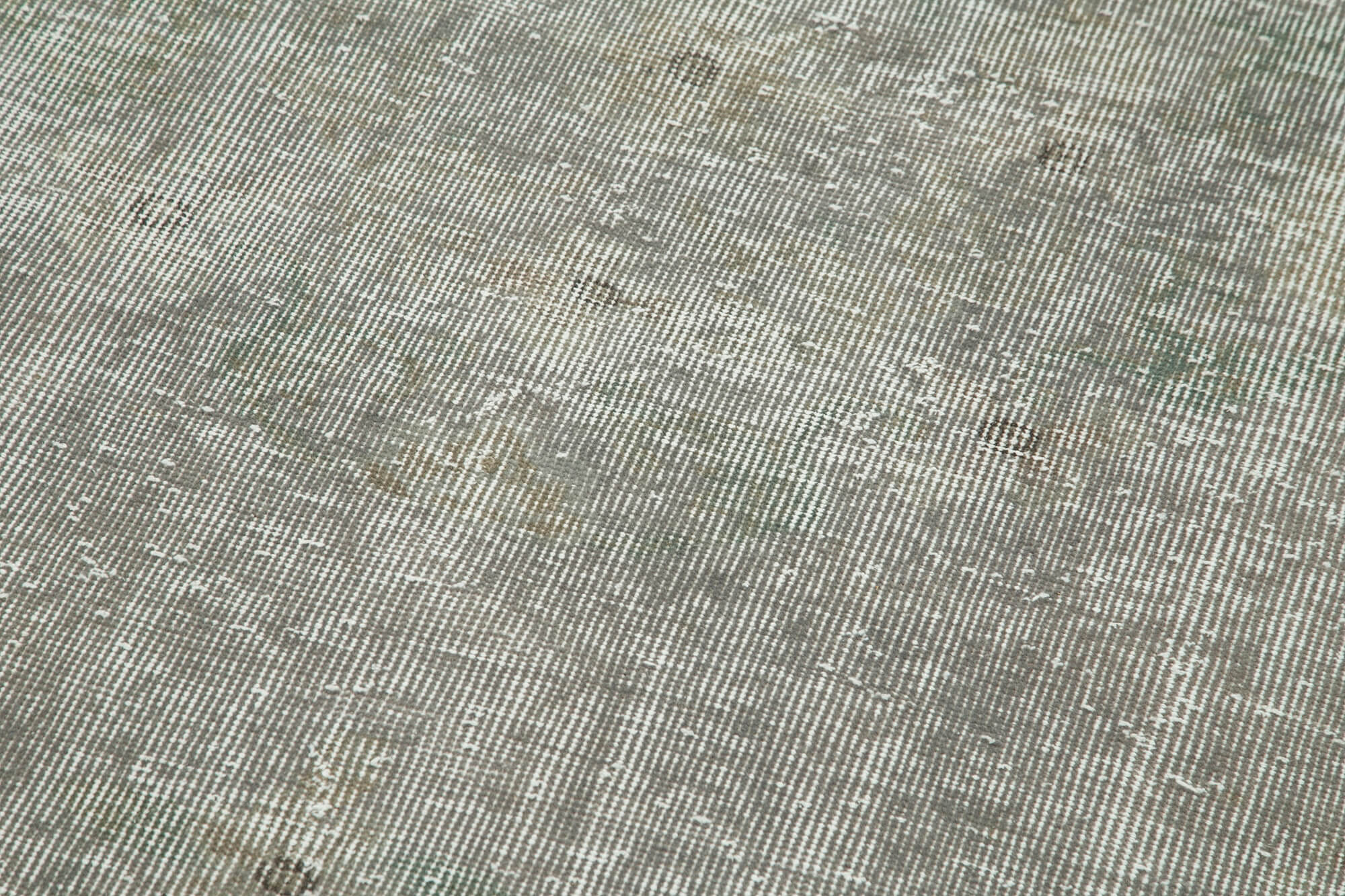 Handmade Wool Area Rug – Overdyed Grey Turkish Vintage Carpet 2'11''x9'11''