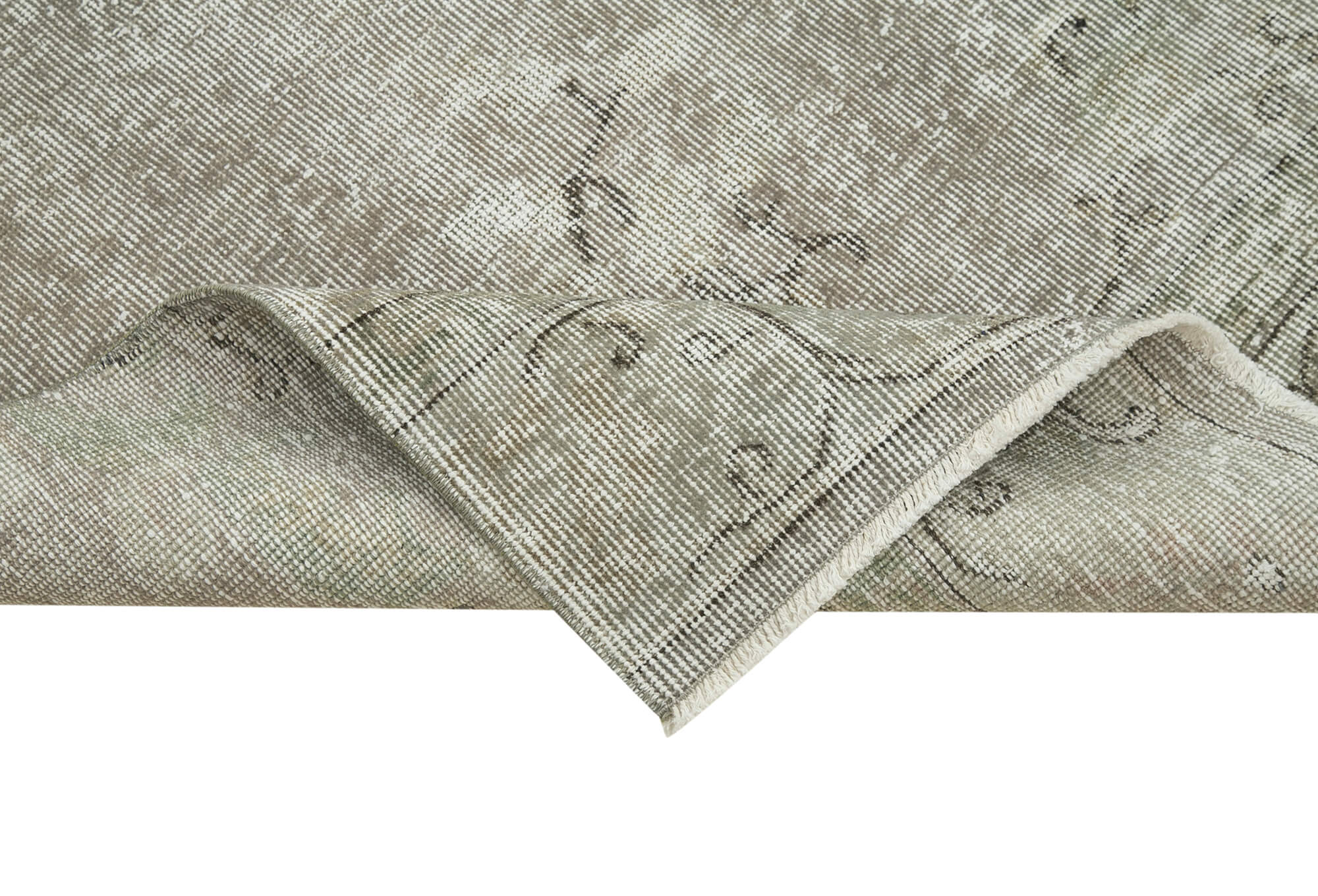 Handmade Wool Area Rug – Overdyed Grey Turkish Vintage Carpet 2'11''x9'11''