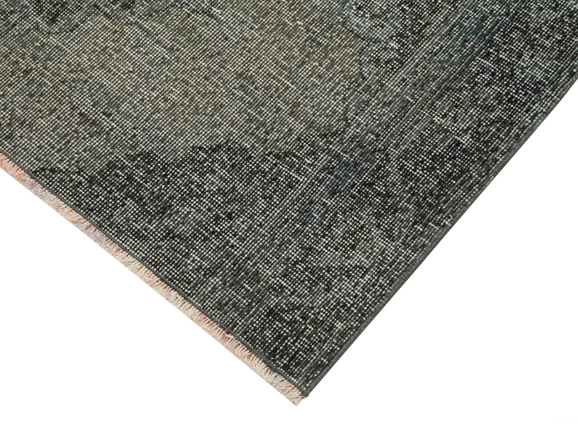Handmade Vintage Area Rug – Overdyed Wool Rug | Grey Vintage Carpet 2'5''x11'