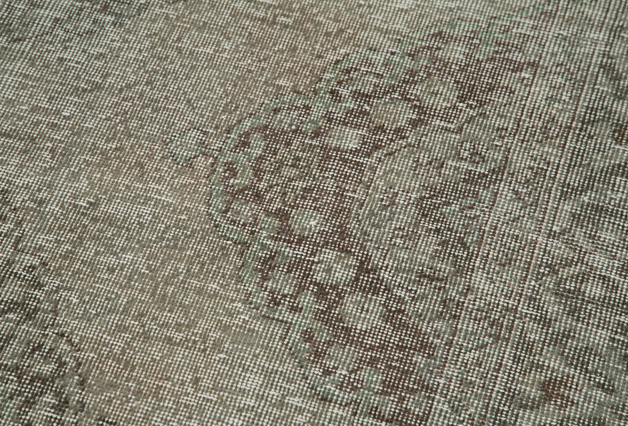 Handmade Vintage Area Rug - Overdyed Vintage Rug | Wool Cotton Blend Runner 2'6''x11'7''