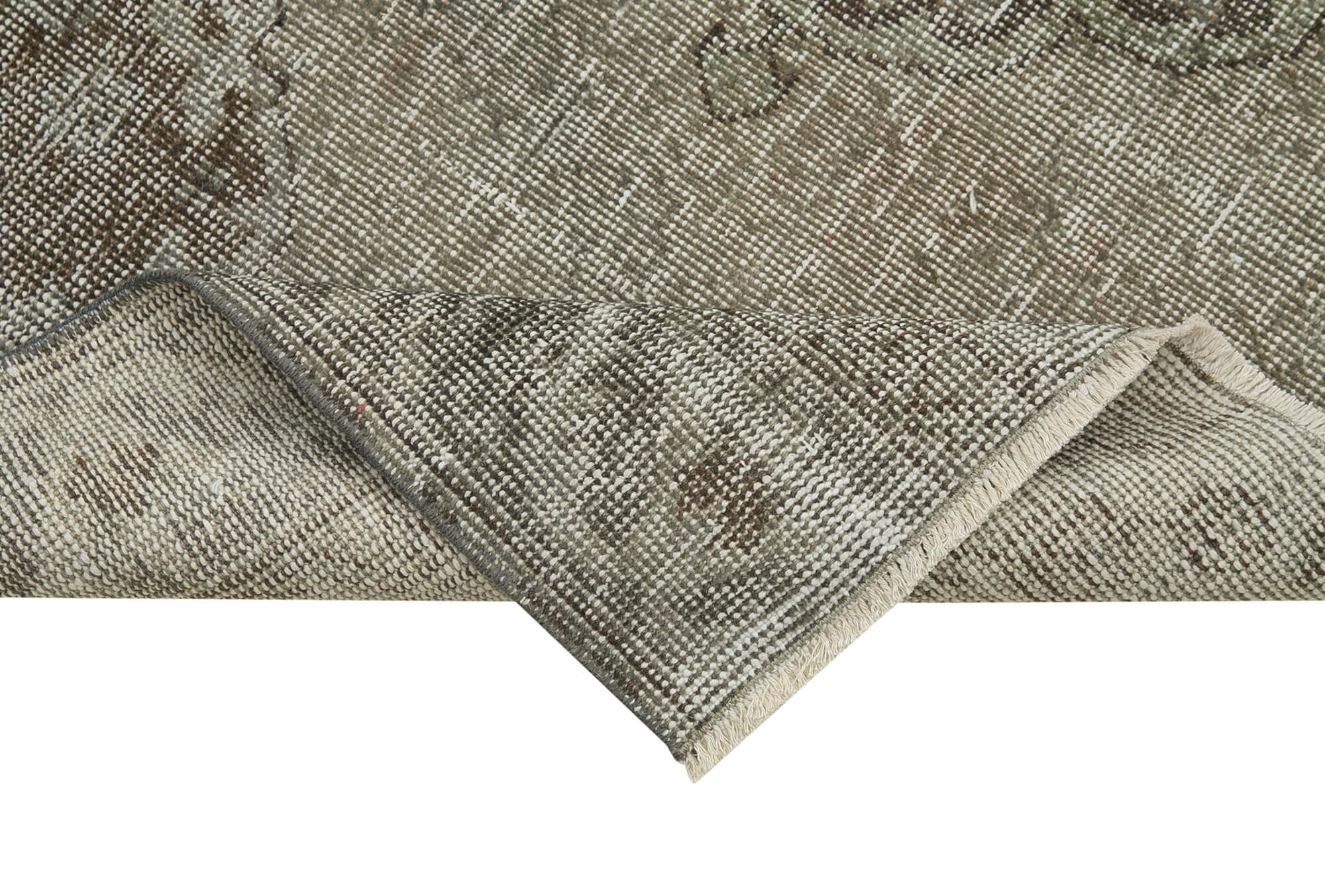 Handmade Vintage Area Rug - Overdyed Vintage Rug | Wool Cotton Blend Runner 2'6''x11'7''