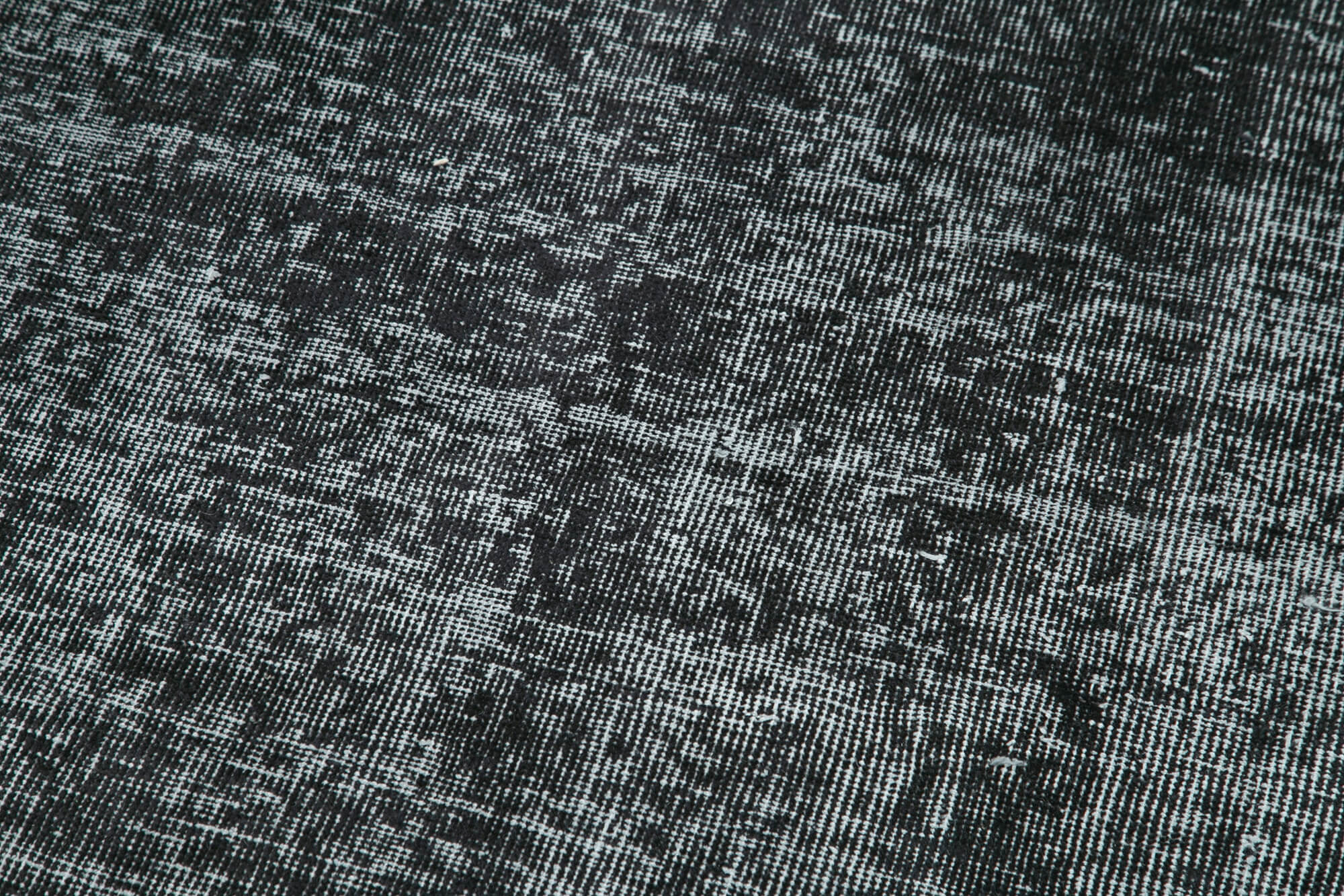 Handmade Vintage Area Rug | Overdyed Black Wool Cotton Blend 2'8''x10'2'' Bohemian Style