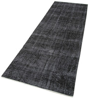 Handmade Vintage Area Rug - Overdyed Wool Rug | Black Cotton Wool Carpet Runner 2'11''x9'5''