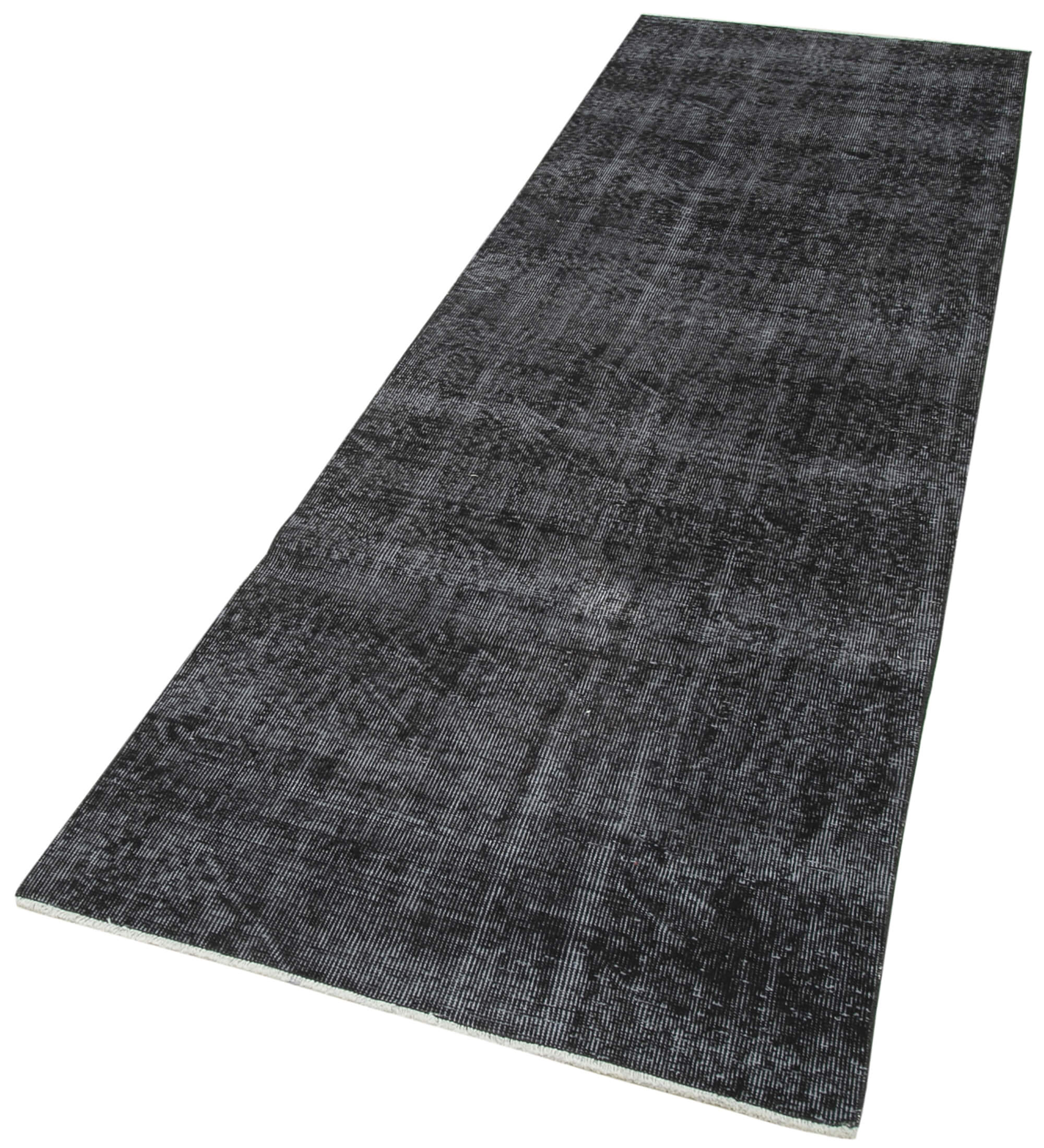 Handmade Vintage Area Rug - Overdyed Wool Rug | Black Cotton Wool Carpet Runner 2'11''x9'5''