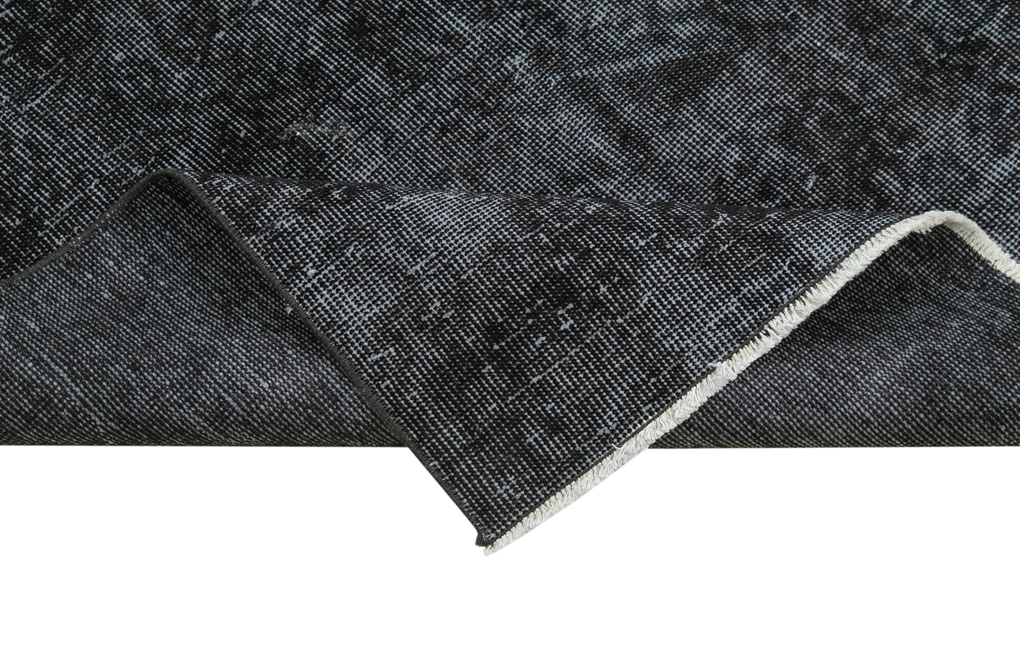 Handmade Vintage Area Rug - Overdyed Wool Rug | Black Cotton Wool Carpet Runner 2'11''x9'5''