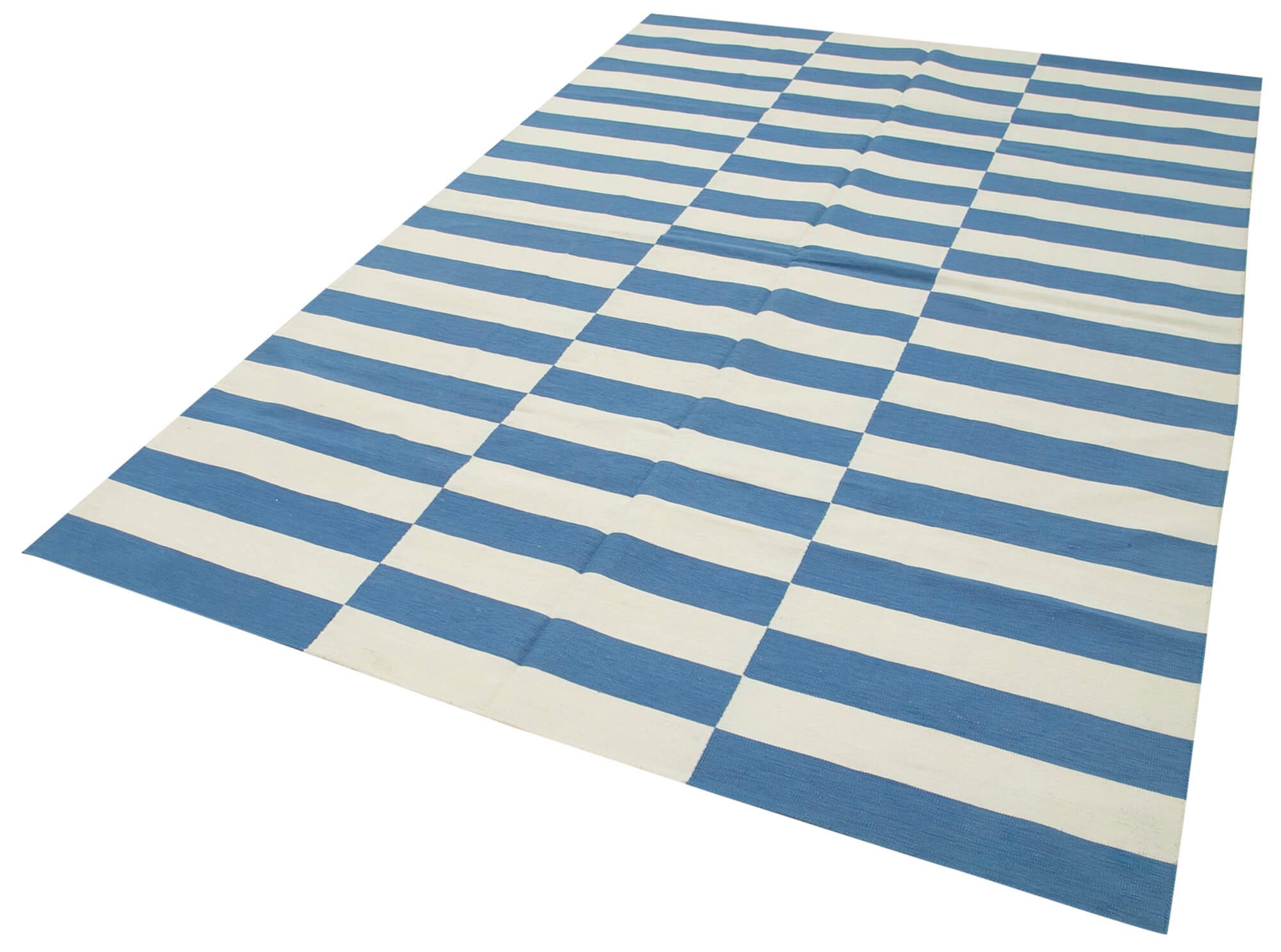 Handmade Wool Area Rug – Blue Cotton Wool Rug | Vintage Turkish Carpet 5'11''x9'1''