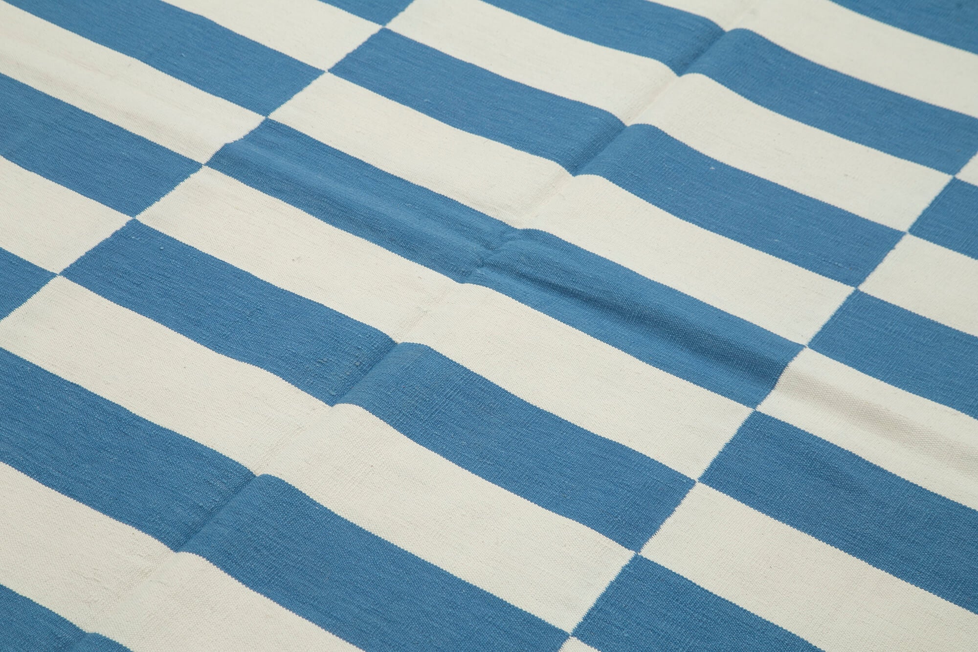 Handmade Wool Area Rug – Blue Cotton Wool Rug | Vintage Turkish Carpet 5'11''x9'1''