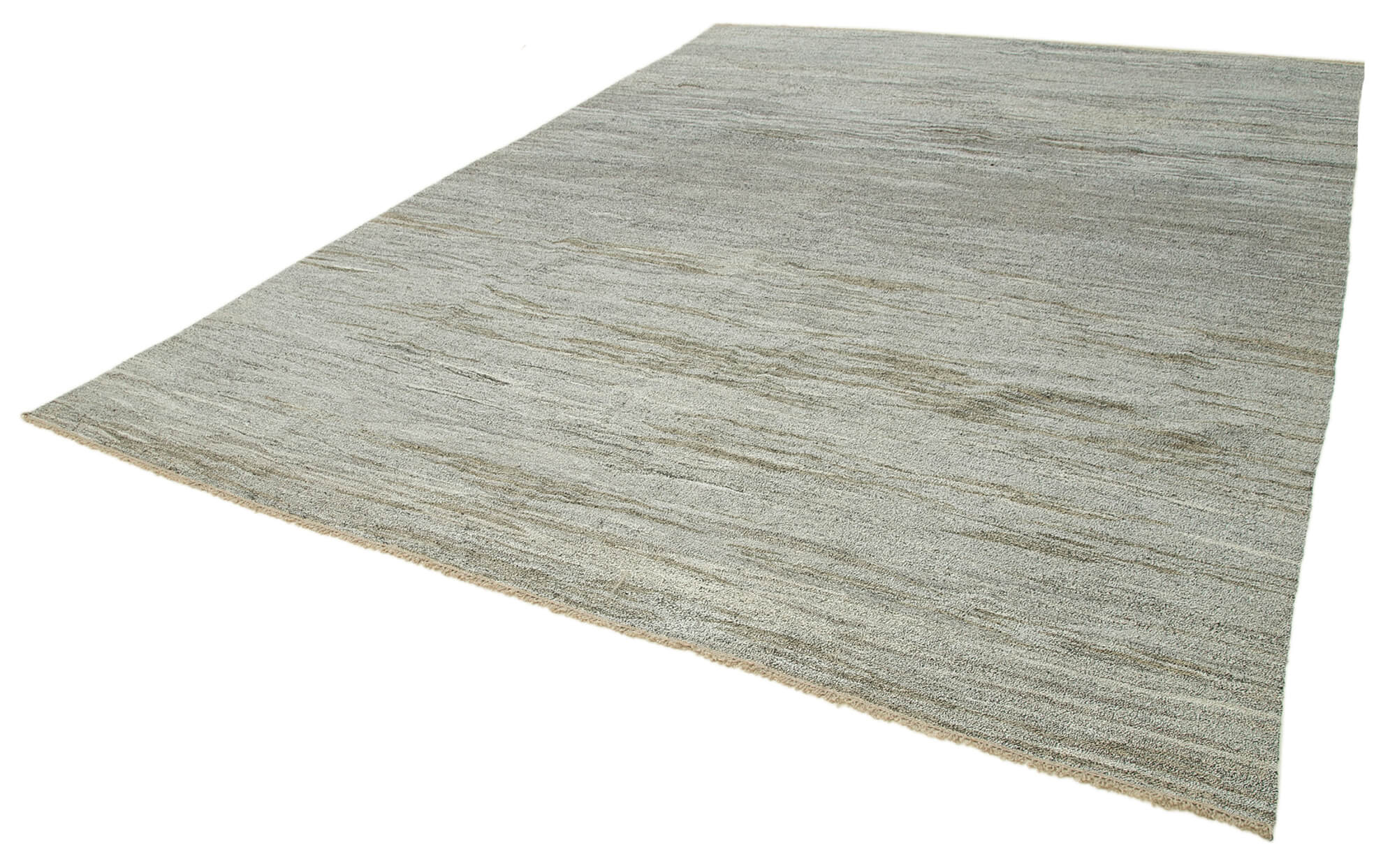 Handmade Area Rug - Vintage Wool Rug | Geometric Cotton Blend Carpet 9'10''x13'4''