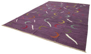Scrap Pink Geometric Cotton Wool Handmade Area Rug 10'2'' x 14'3''