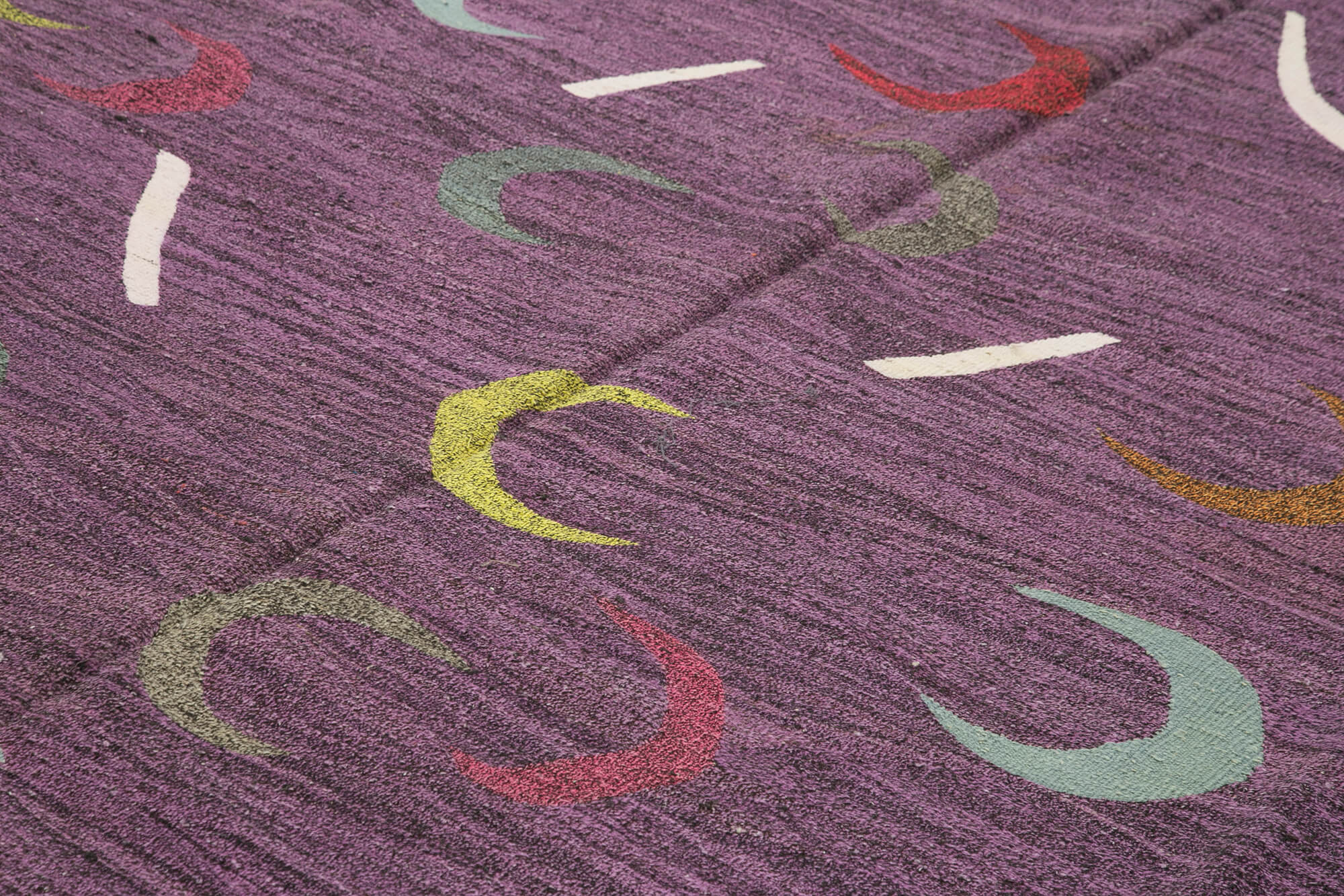 Scrap Pink Geometric Cotton Wool Handmade Area Rug 10'2'' x 14'3''