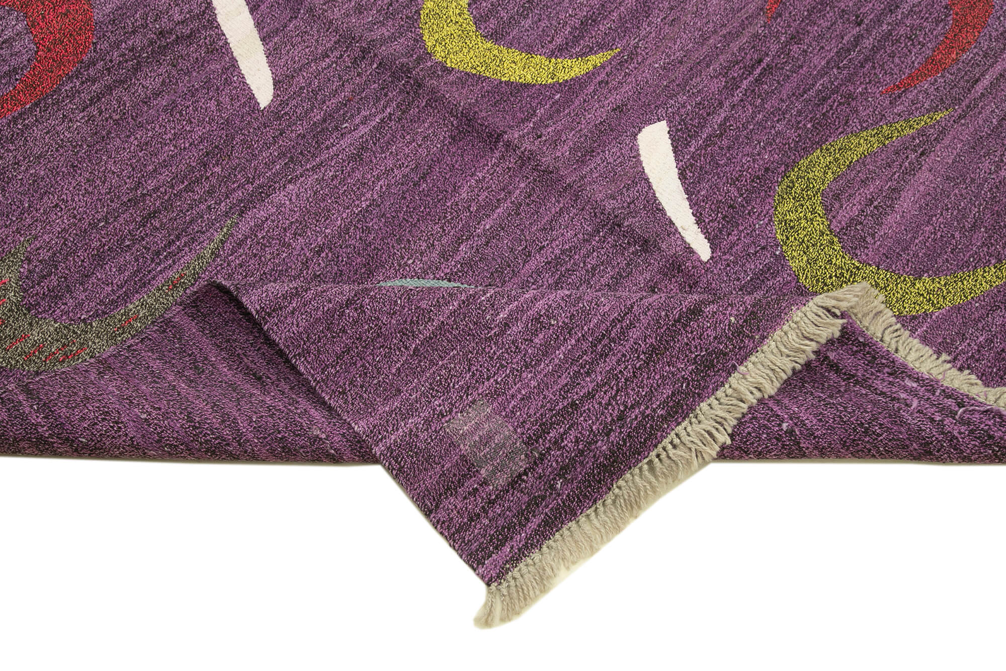 Scrap Pink Geometric Cotton Wool Handmade Area Rug 10'2'' x 14'3''