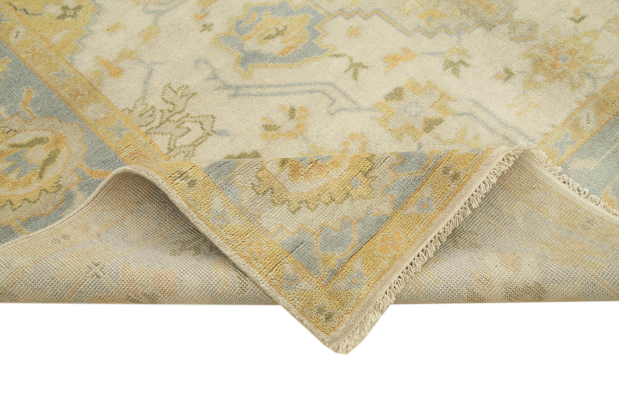 Handmade Wool Area Rug – Classic Beige Turkish Cotton Wool Carpet 7'10''x10'