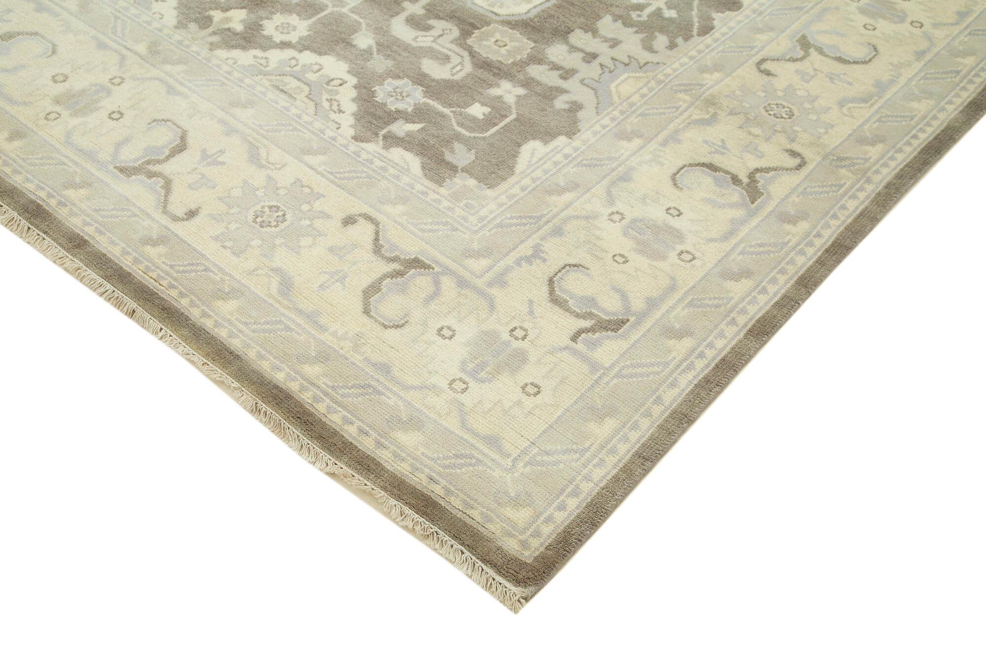 Handmade Wool Area Rug – Tebriz Classic Beige Cotton Wool Rug 8x10 ft Durable
