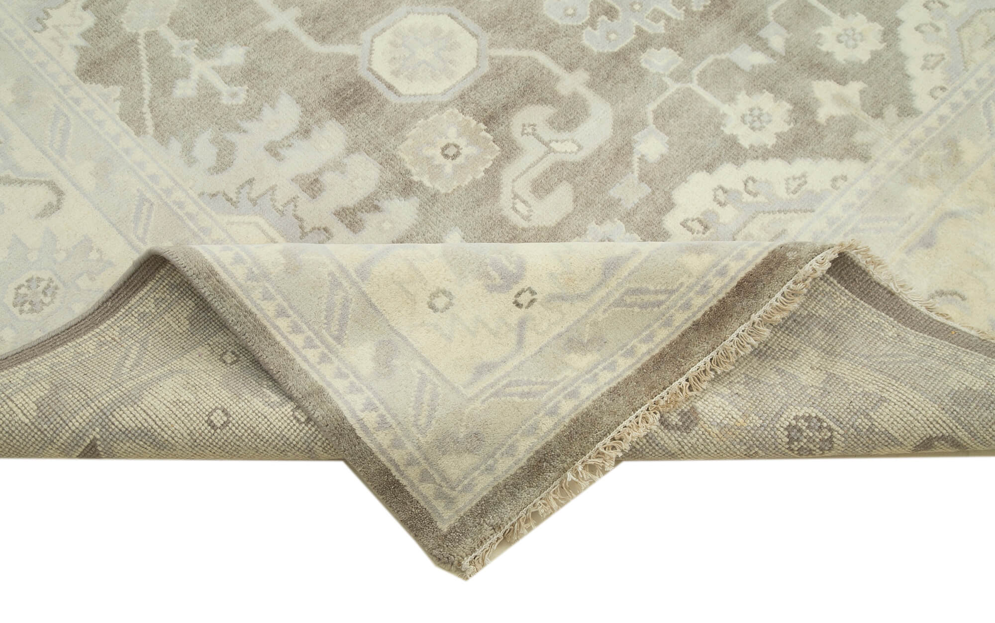 Handmade Wool Area Rug – Tebriz Classic Beige Cotton Wool Rug 8x10 ft Durable