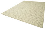 Handmade Wool Area Rug – Classic Beige Vintage Turkish Rug 9'9''x13'9'' Cotton Wool Carpet