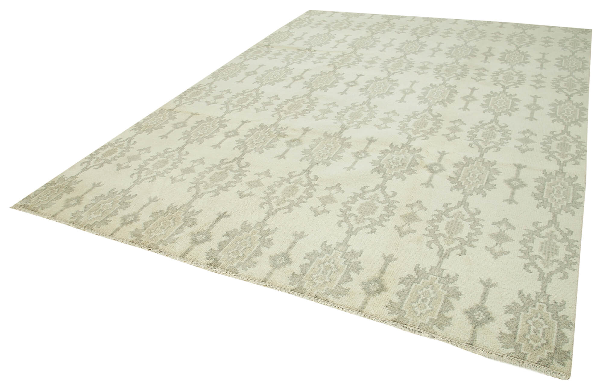 Handmade Wool Area Rug – Classic Beige Rug, Durable Cotton Wool Weave 8'9''x12'
