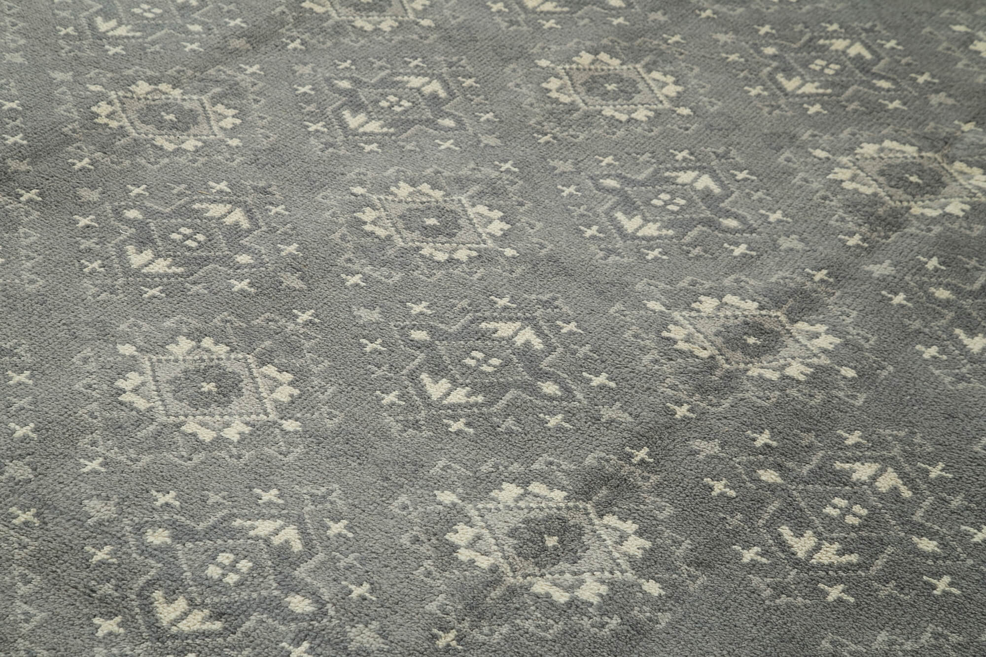 Handmade Wool Area Rug | Tebriz Grey Classic Cotton Vintage Turkish Carpet