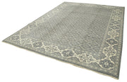 Handmade Wool Area Rug – Tebriz Grey Classic Cotton Rug 8'9''x11'9'' | Durable Natural Fiber
