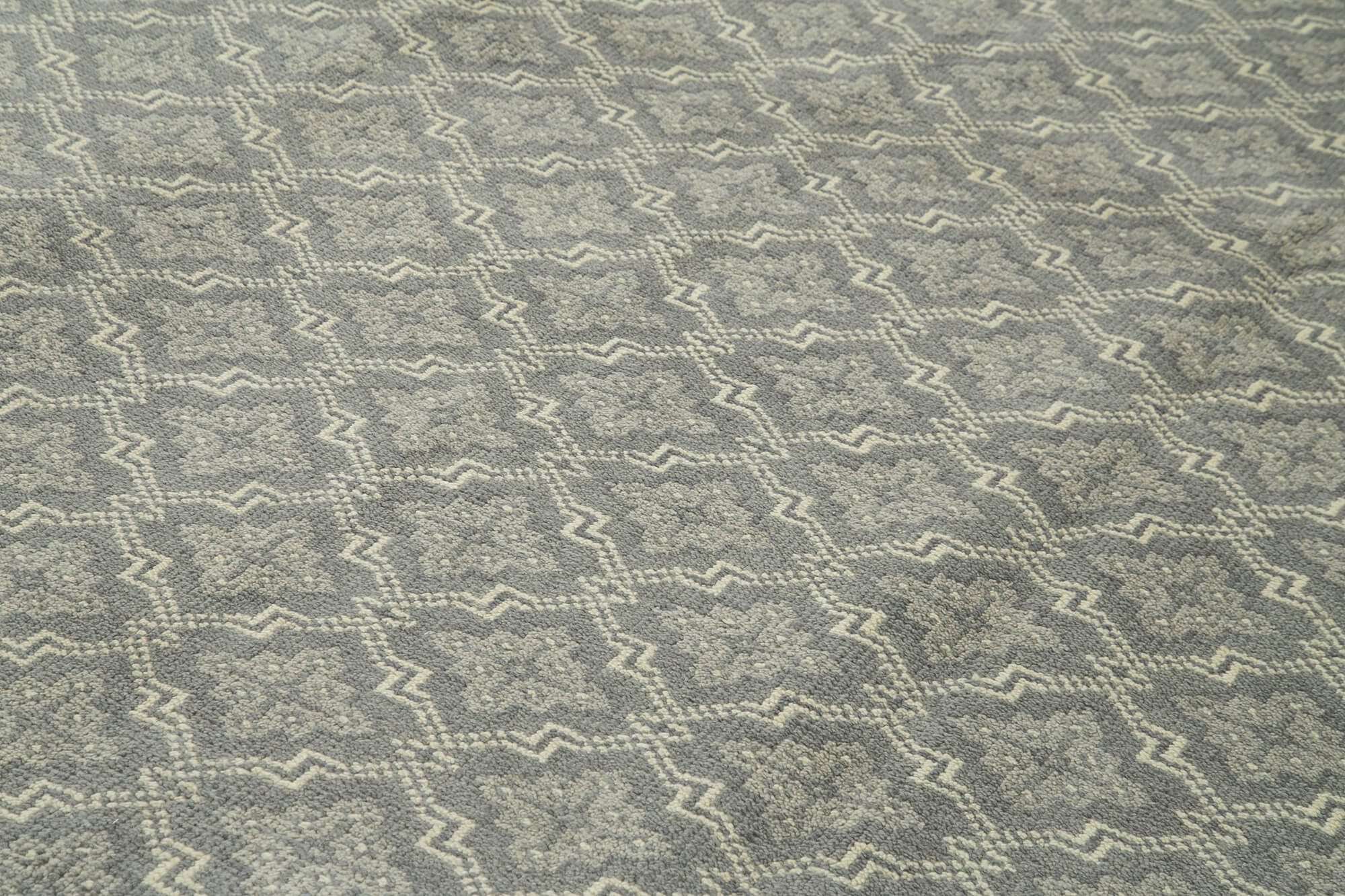Handmade Wool Area Rug – Tebriz Grey Classic Cotton Rug 8'9''x11'9'' | Durable Natural Fiber