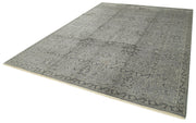 Handmade Wool Area Rug – Tebriz Grey Classic Cotton Wool Rug 9'0''x12'2''