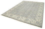 Handmade Wool Area Rug – Tebriz Grey Classic Cotton Wool Carpet 8'9''x11'11''