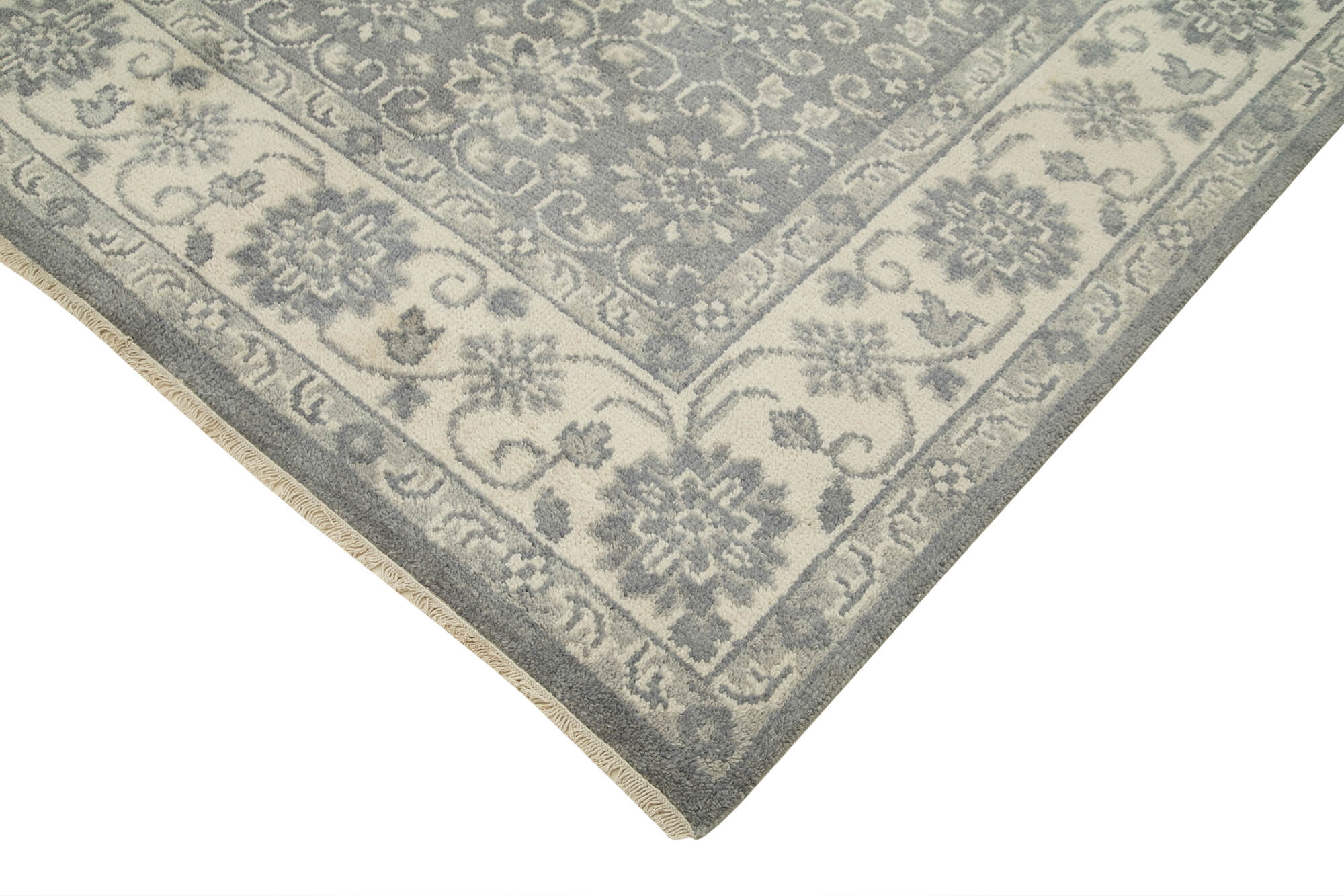 Handmade Wool Area Rug – Tebriz Grey Classic Cotton Wool Carpet 8'9''x11'11''