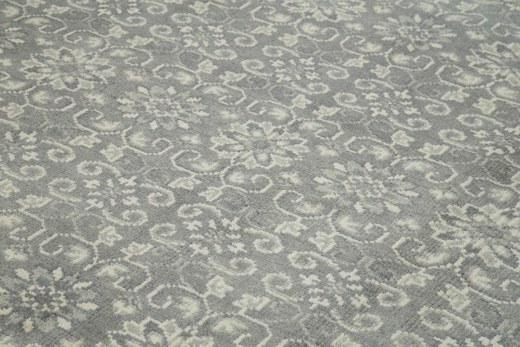 Handmade Wool Area Rug – Tebriz Grey Classic Cotton Wool Carpet 8'9''x11'11''