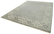 Handmade Wool Area Rug – Tebriz Grey Classic Cotton Wool Rug 8'9''x11'8''