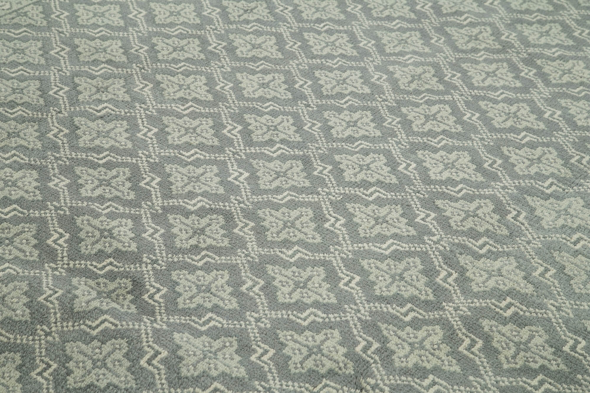 Handmade Wool Area Rug – Tebriz Grey Classic Cotton Wool Rug 8'9''x11'8''