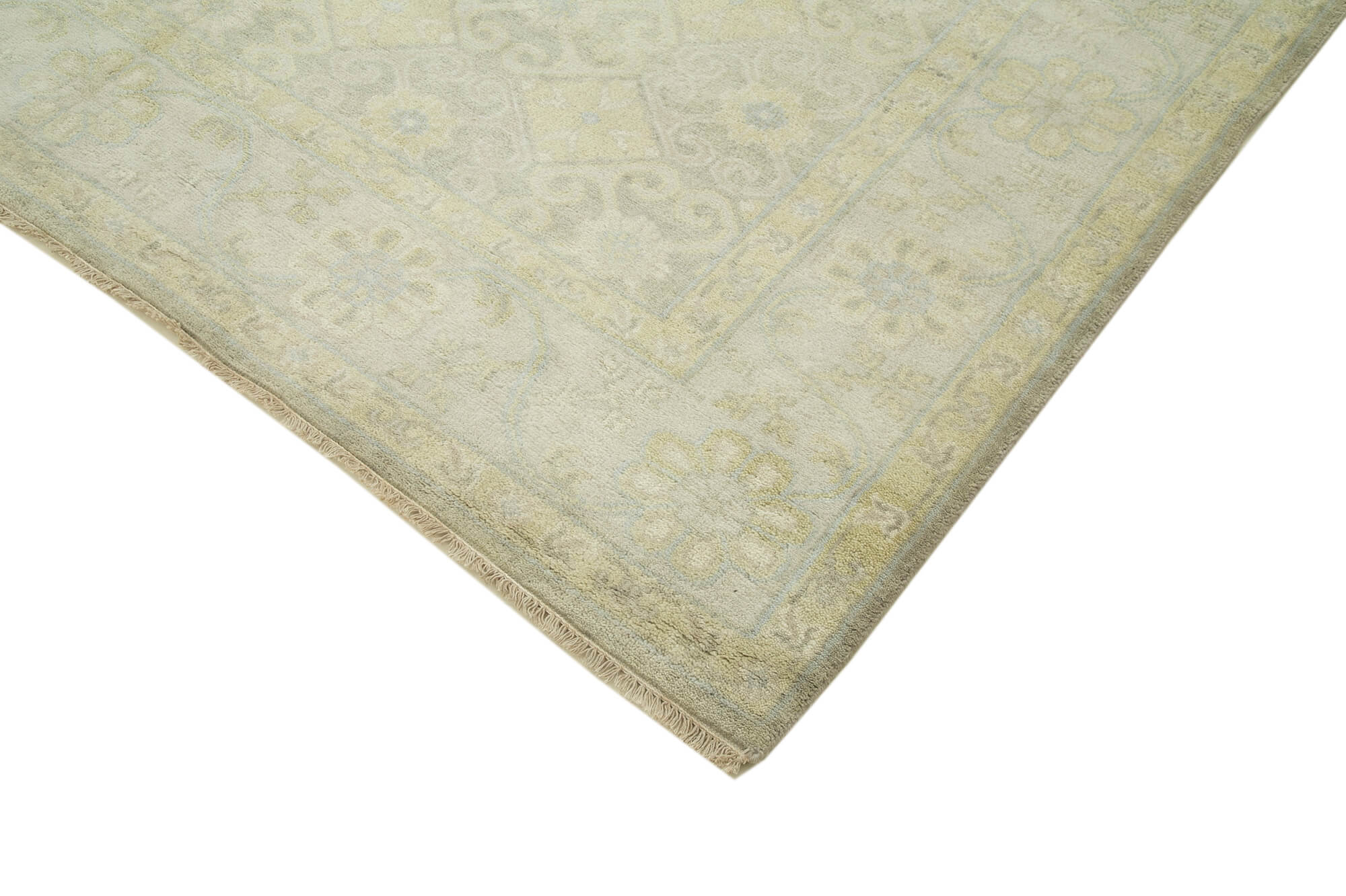 Handmade Cotton Wool Rug – Tebriz Classic Beige 8'1''x10'0'' Durable Area Carpet