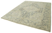 Handmade Wool Area Rug – Vintage Turkish Carpet, Classic Cotton Rug 8'x9'9'' Grey