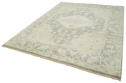 Handmade Wool Area Rug - Tebriz Grey Classic Cotton Wool Carpet 7'9''x9'11''