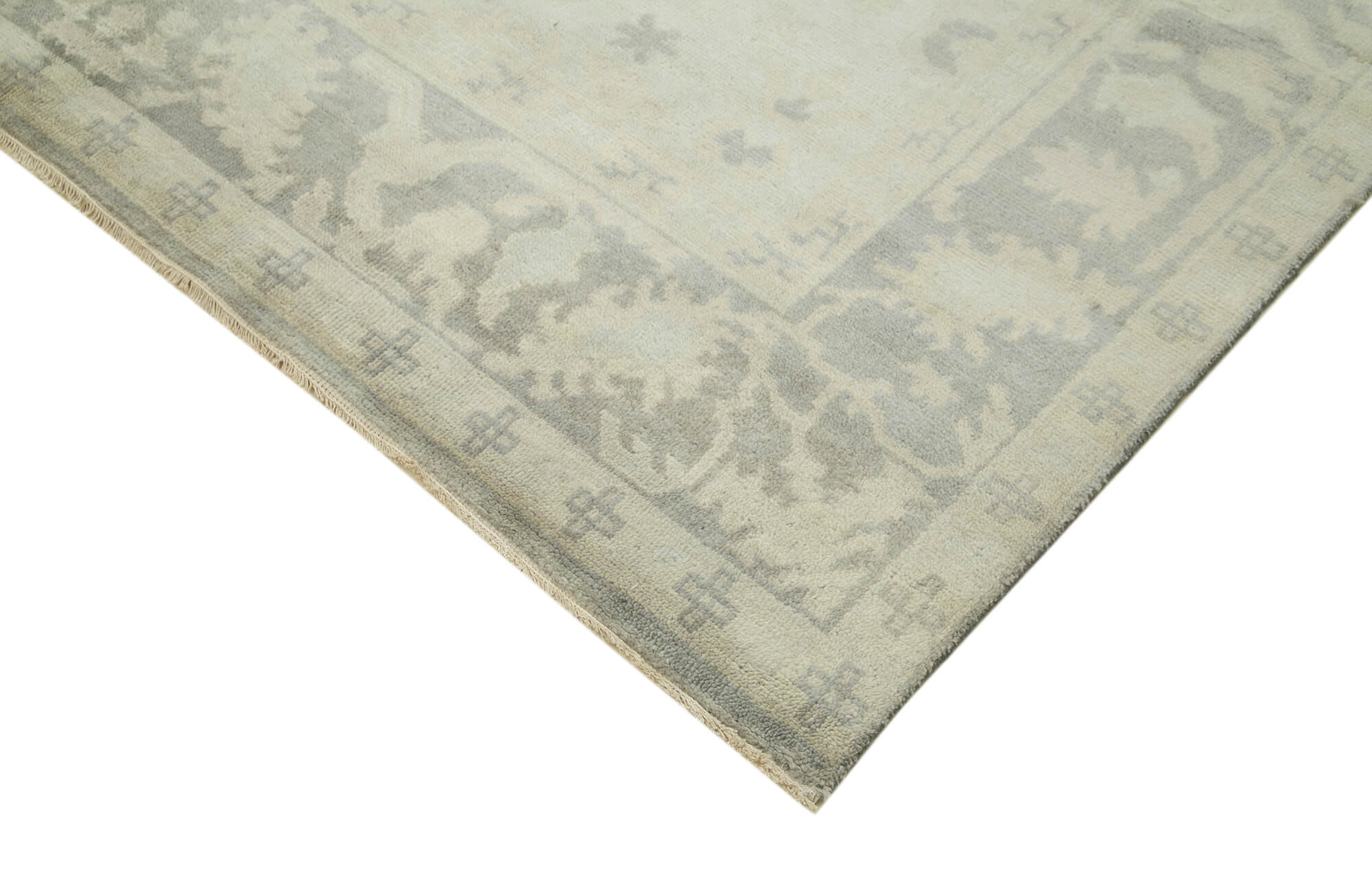 Handmade Cotton Wool Rug | Vintage Turkish Carpet – Soft Wool Area Rug, Beige Classic