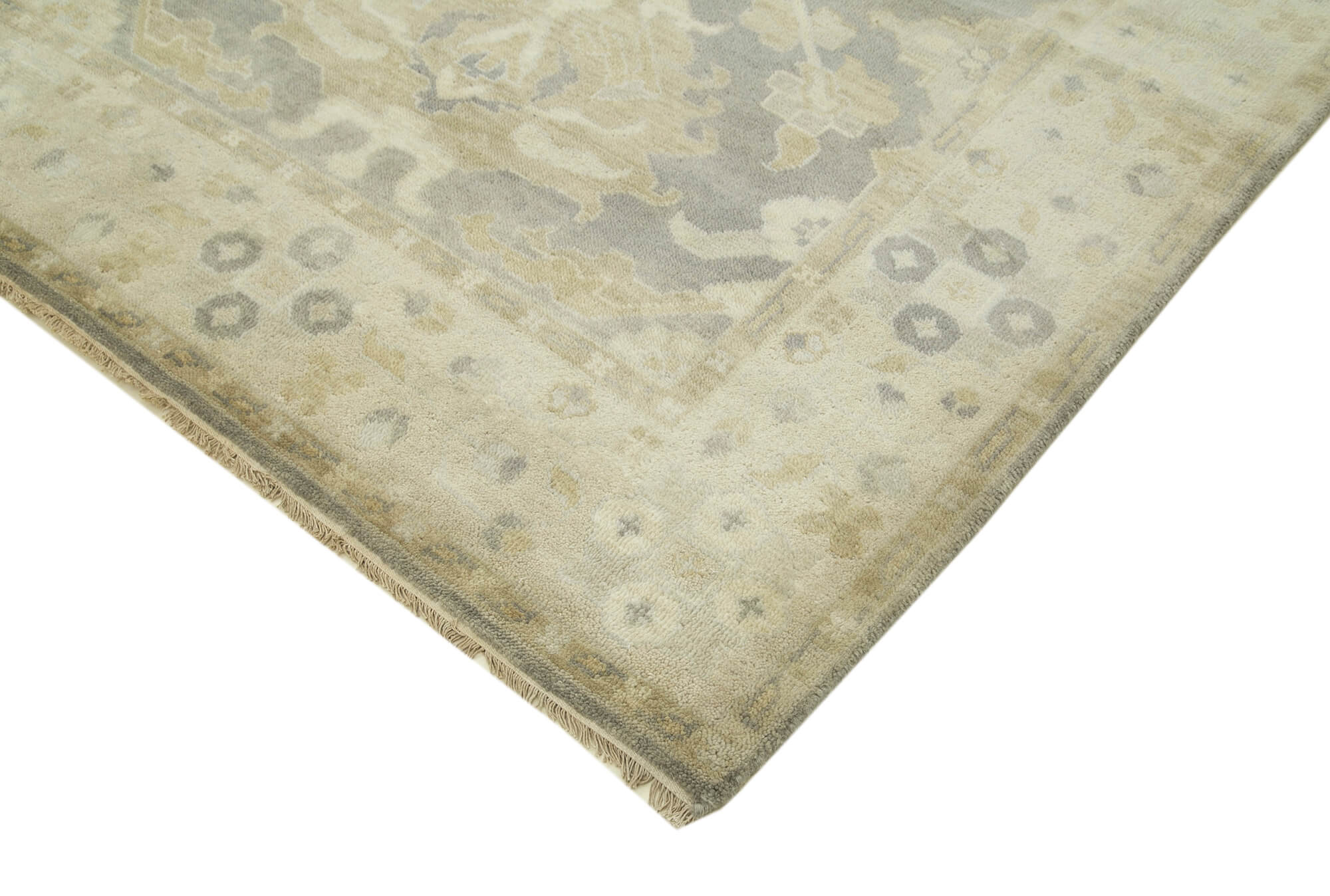 Handmade Wool Area Rug – Tebriz Classic Beige Cotton Wool Rug 8'4''x9'10''