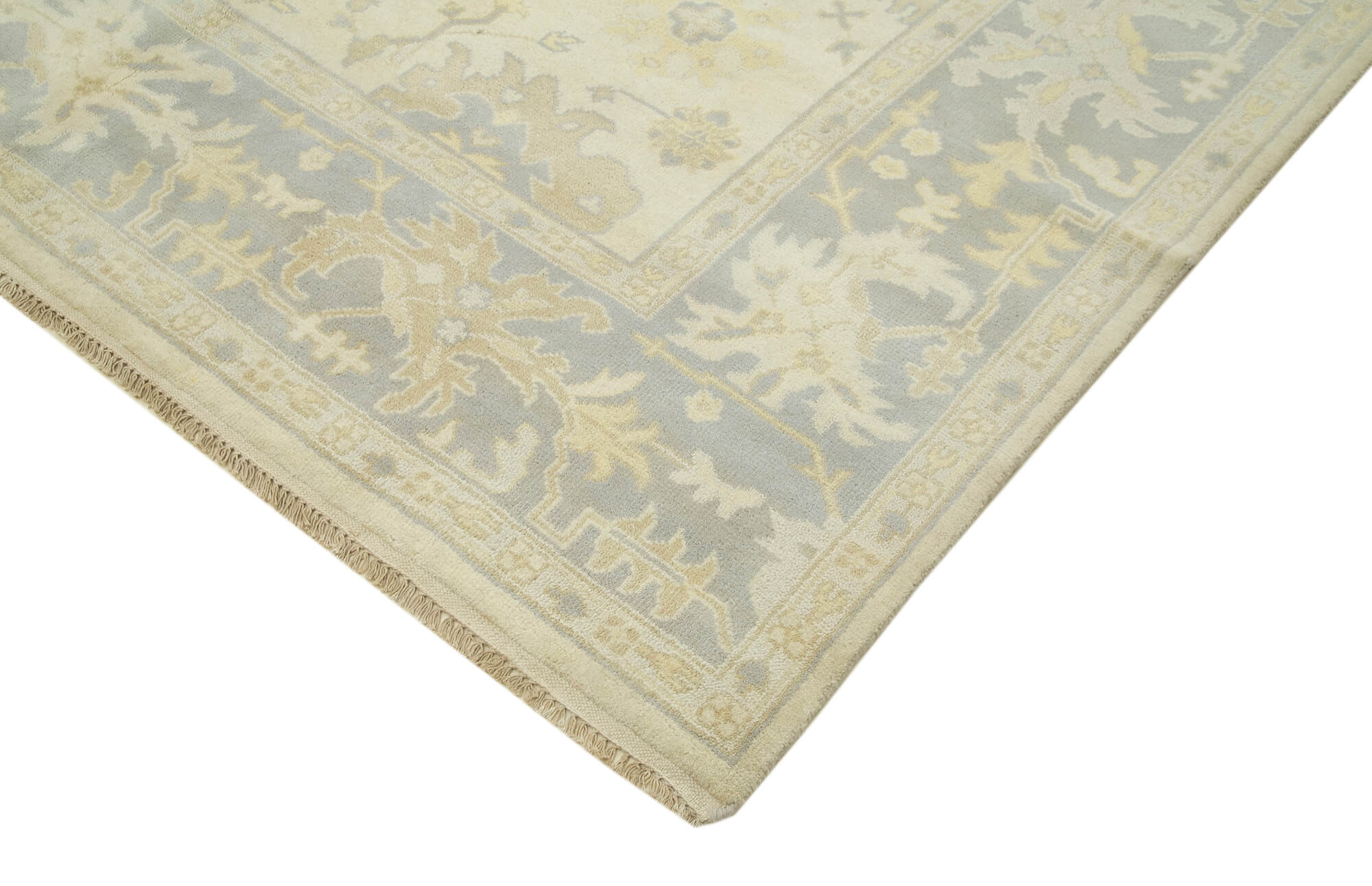 Handmade Wool Area Rug – Tebriz Classic Beige Cotton Wool Carpet 8'2'' x 9'10''