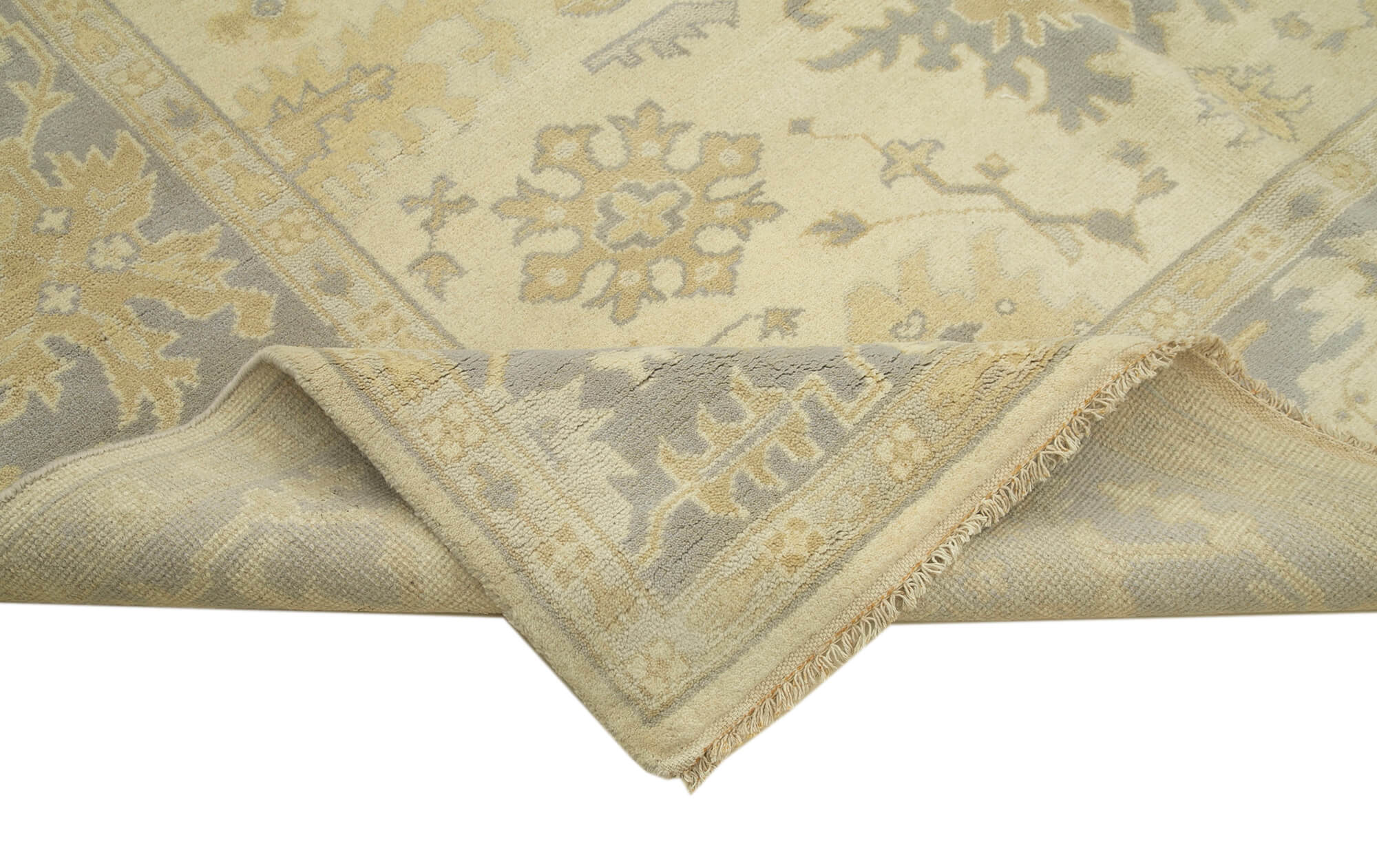 Handmade Wool Area Rug – Tebriz Classic Beige Cotton Wool Carpet 8'2'' x 9'10''