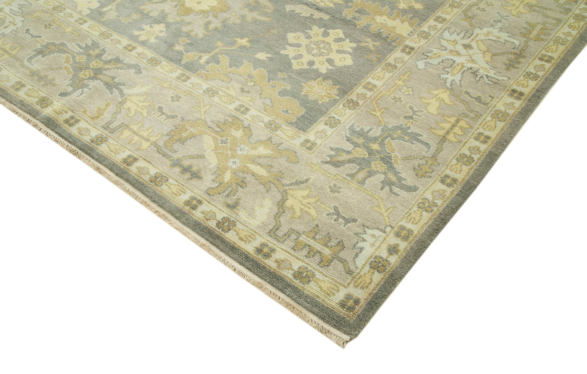 Handmade Wool Area Rug | Tebriz Classic Beige Cotton & Wool Rug 8'4"x9'11"