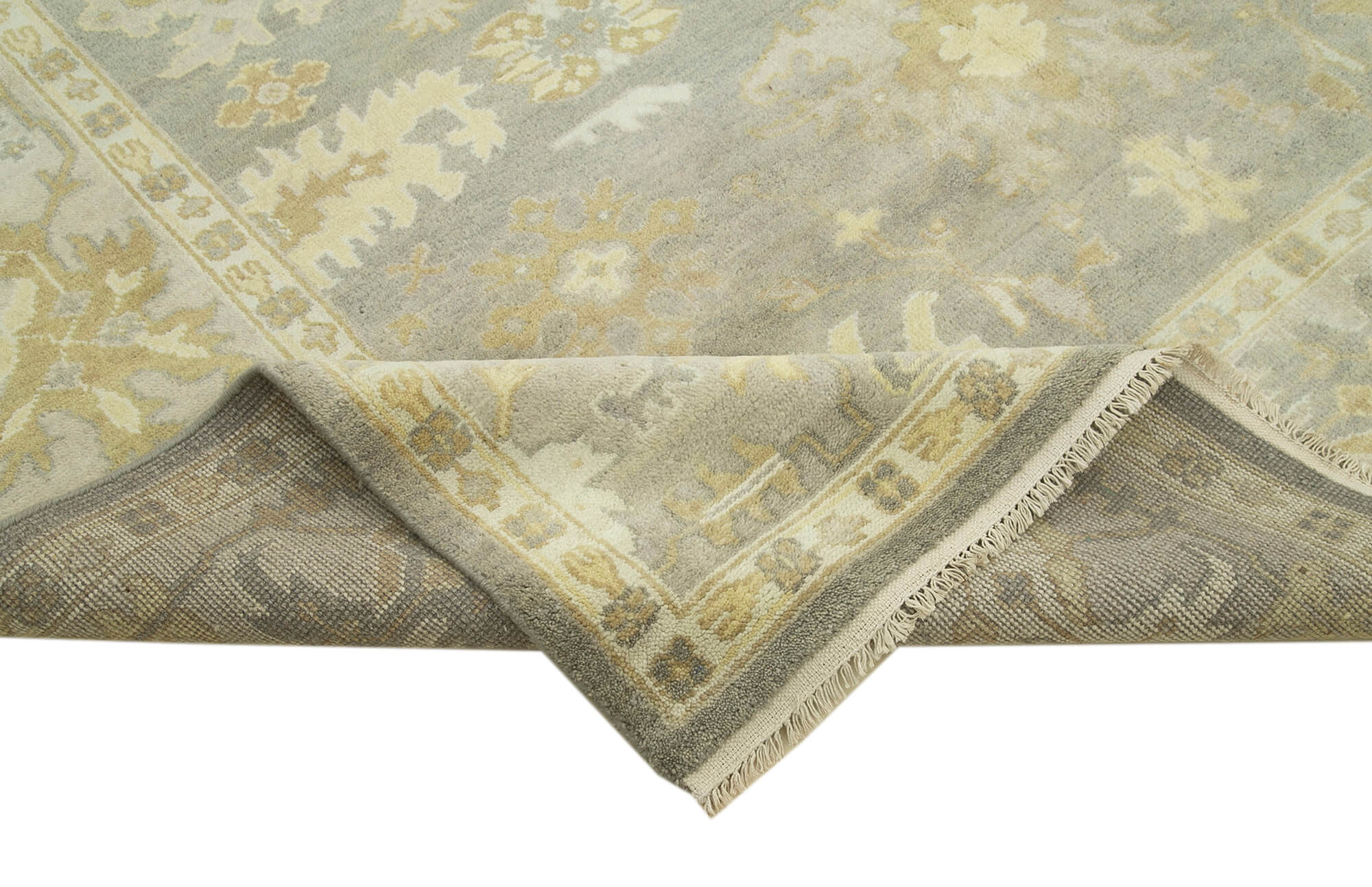 Handmade Wool Area Rug | Tebriz Classic Beige Cotton & Wool Rug 8'4"x9'11"