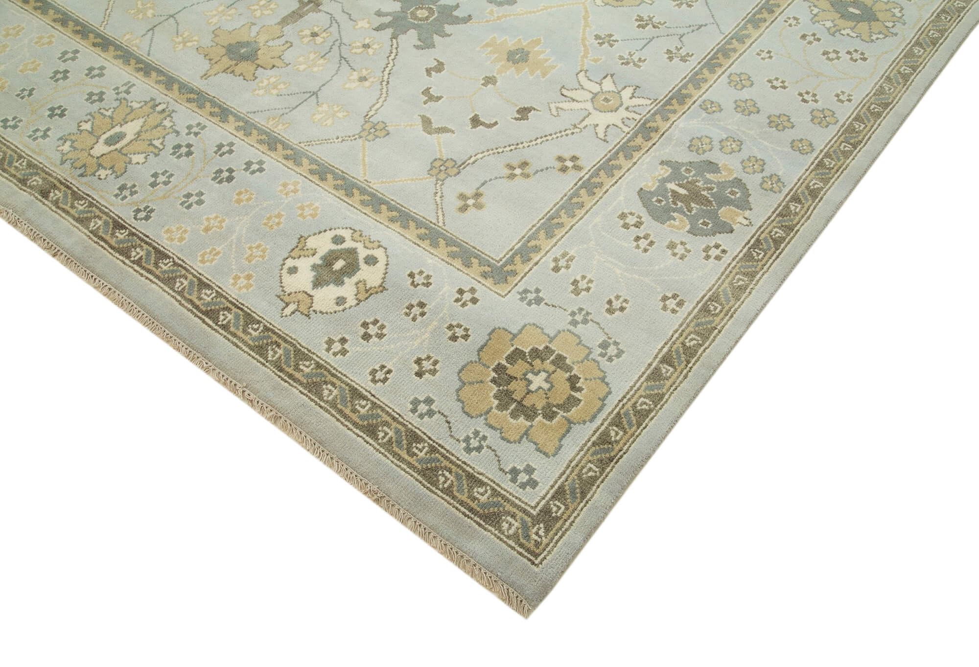 Handmade Area Rug – Tebriz Grey Classic Cotton Wool Vintage Turkish Carpet 8'1''x10'