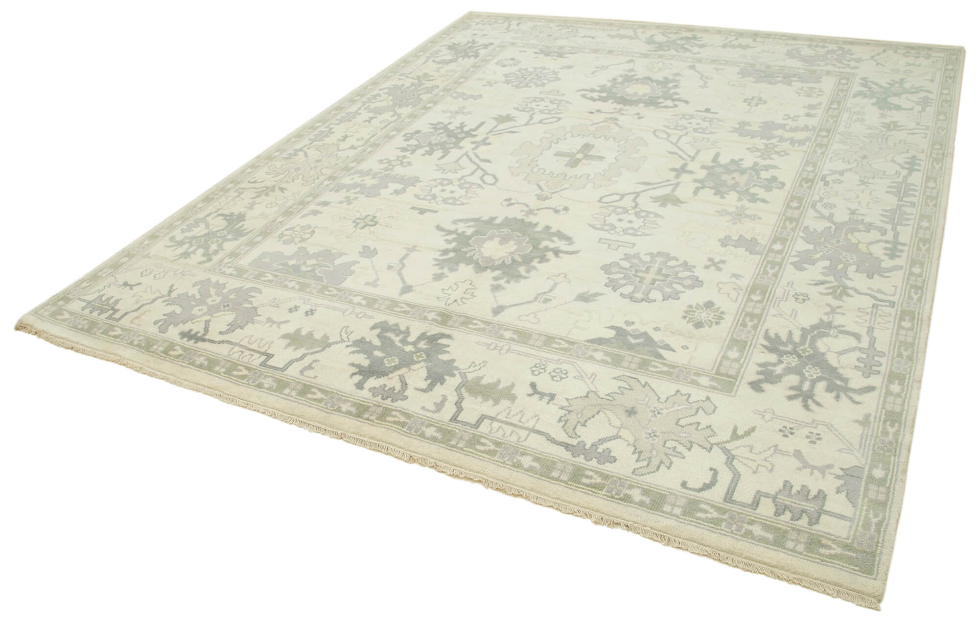 Handmade Wool Area Rug - Classic Beige Carpet 8x10 | Turkish Hand Knotted Cotton Wool Rug