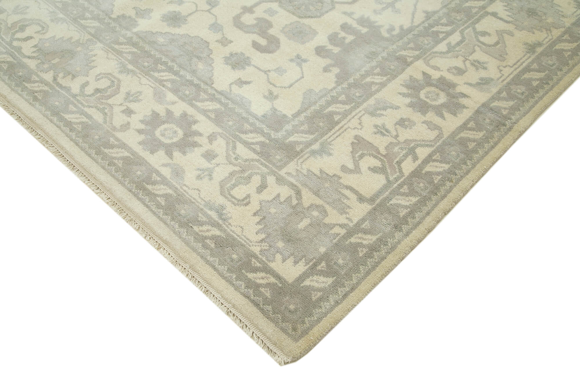Handmade Wool Area Rug – Classic Cotton Wool Rug 8'3''x10' Beige Vintage Turkish Carpet