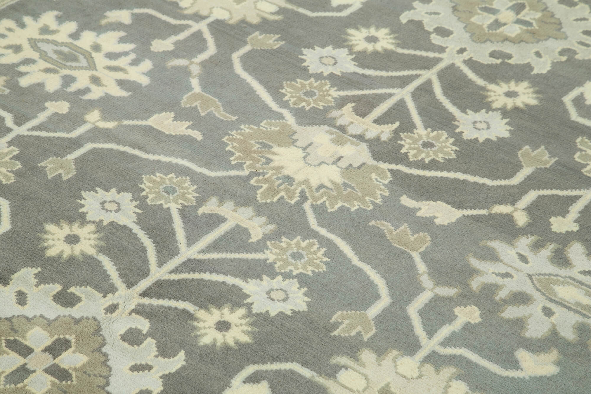 Handmade Wool Area Rug – Classic Beige Turkish Vintage Cotton Wool Rug 8'2''x9'10''