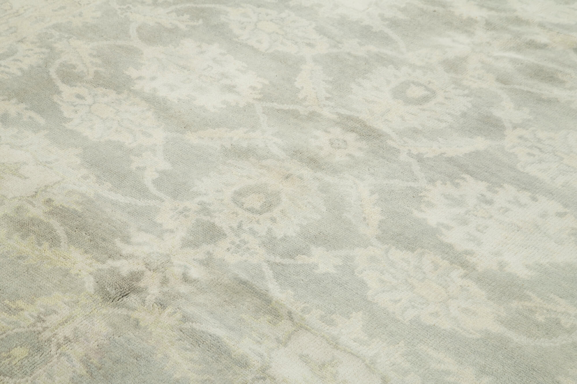 Handmade Wool Area Rug – Tebriz Classic Grey Cotton Wool Rug 8'3''x9'8''